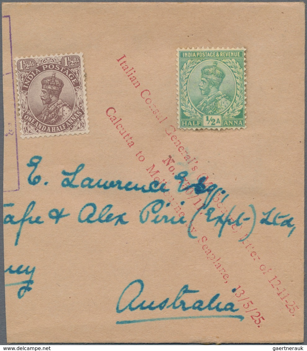 Indien - Flugpost: 1925 (May 13), Marchese De Pinedo World Flight, Calcutta-Melbourne. Right Portion - Airmail