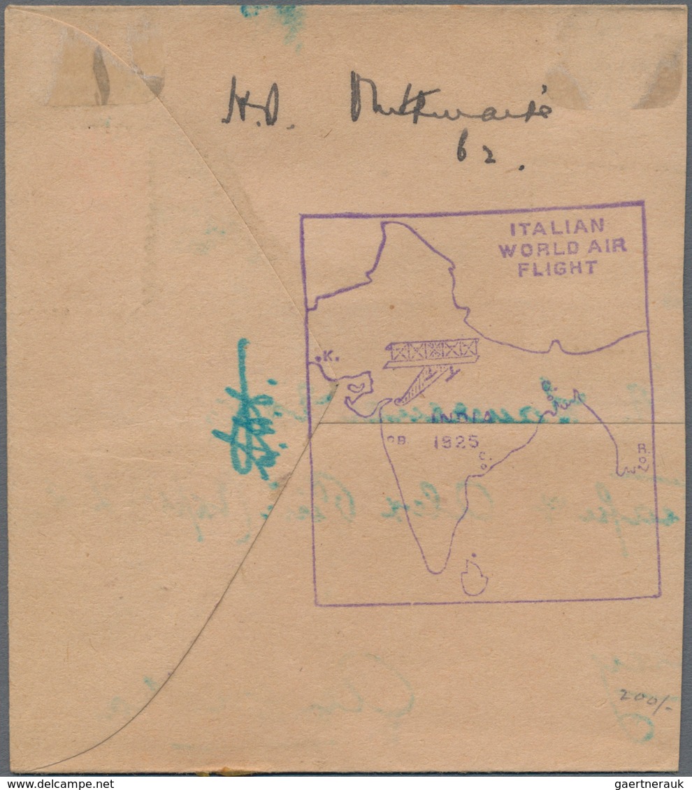 Indien - Flugpost: 1925 (May 13), Marchese De Pinedo World Flight, Calcutta-Melbourne. Right Portion - Airmail