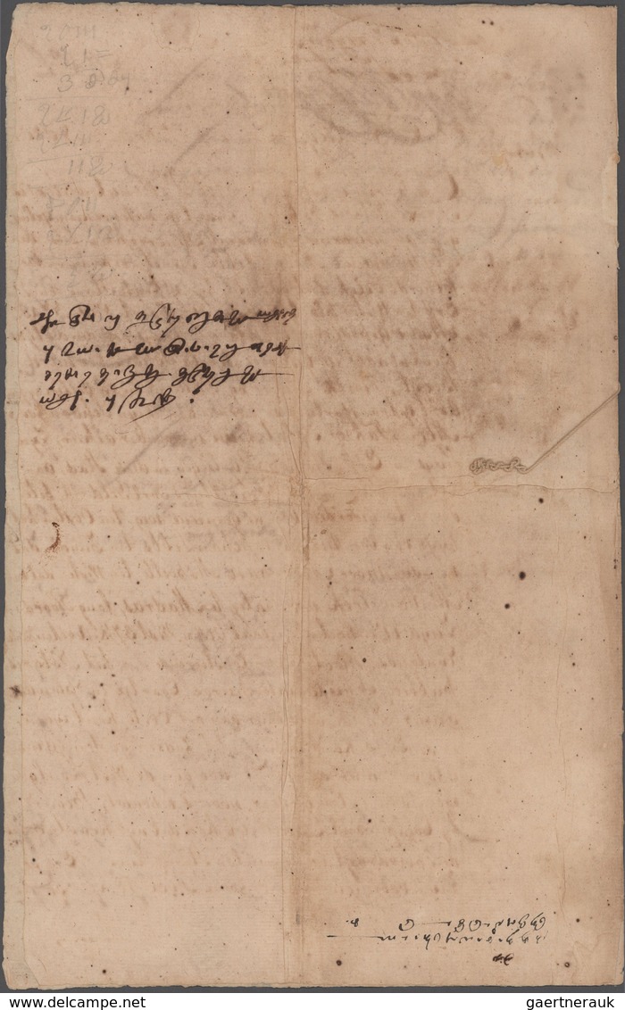 Indien - Besonderheiten: 1781 (31.3.), DUTCH SETTLEMENT: Quadruple-page Document From Pulicat (a Dut - Sonstige & Ohne Zuordnung