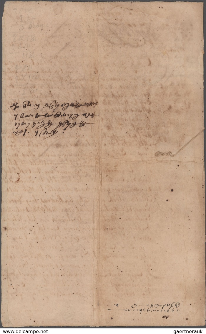 Indien - Besonderheiten: 1781 (31.3.), DUTCH SETTLEMENT: Quadruple-page Document From Pulicat (a Dut - Other & Unclassified