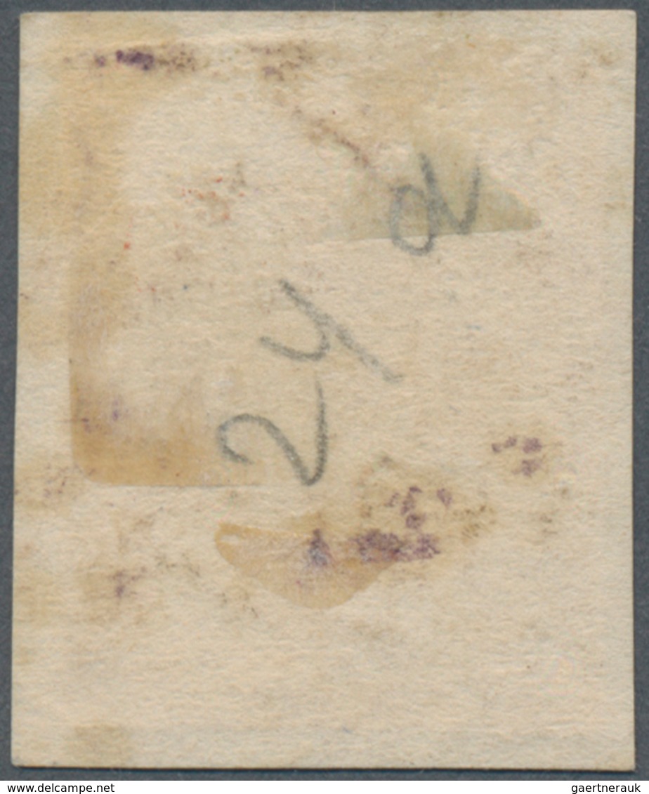 Iran: 1878 Re-engraphed Lion 5k. Violet Bronze, Type D, Tied To Piece With Illegible Postmark, Fine. - Iran