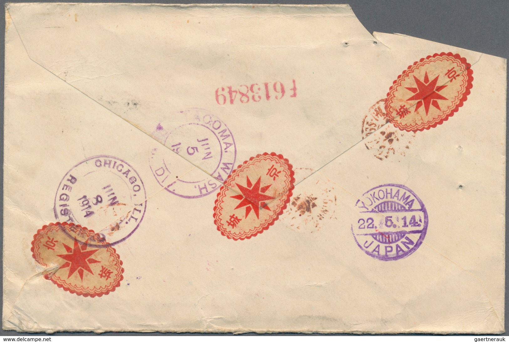 Japanische Post In Korea: 1910/19, Seoul Branches, Three Covers To Foreign: Registered At 20 S. Rate - Militaire Vrijstelling Van Portkosten