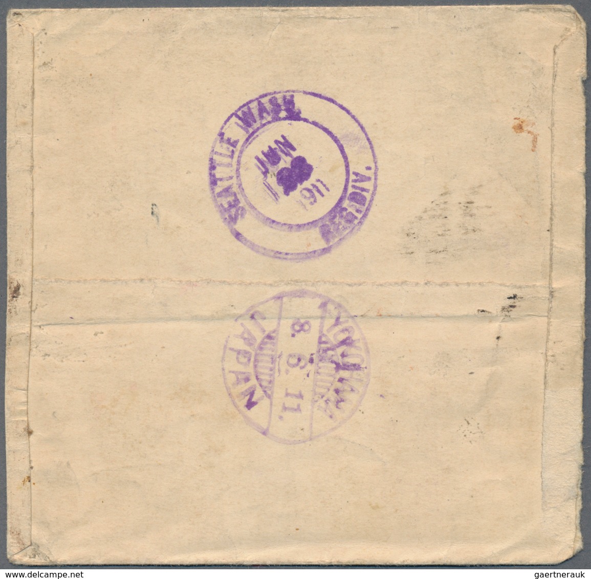 Japanische Post In Korea: 1911/28, Three Registered Covers To Foreign: 1911 Stampless Official From - Military Service Stamps