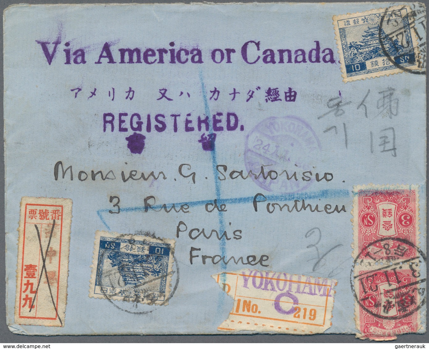 Japanische Post In Korea: 1911/28, Three Registered Covers To Foreign: 1911 Stampless Official From - Militärpostmarken