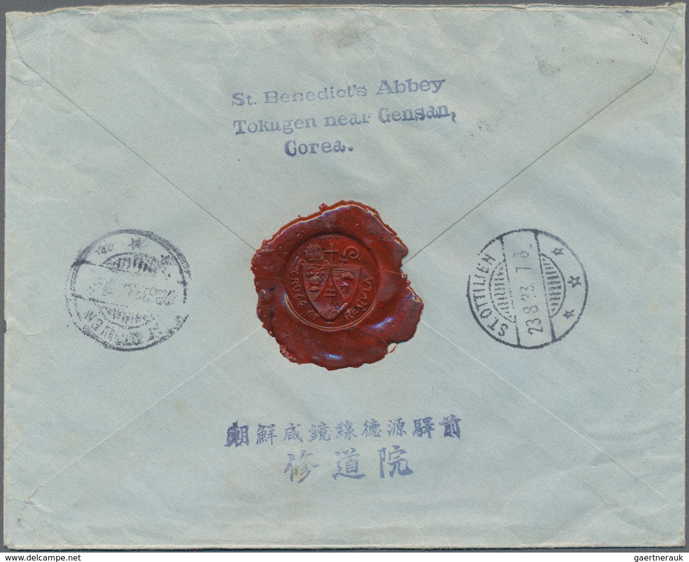 Japanische Post In Korea: 1919/30, Tazawa 6 S. Maroon (4) W. New Plate 4 S. Fuji-deer 4 S. Tied "Tok - Military Service Stamps