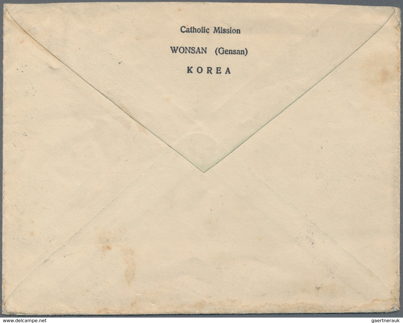 Japanische Post In Korea: 1930/33, Catholic Mission Wonsan/Korea: Cover W. Two Cpl. Commemorative Se - Militärpostmarken
