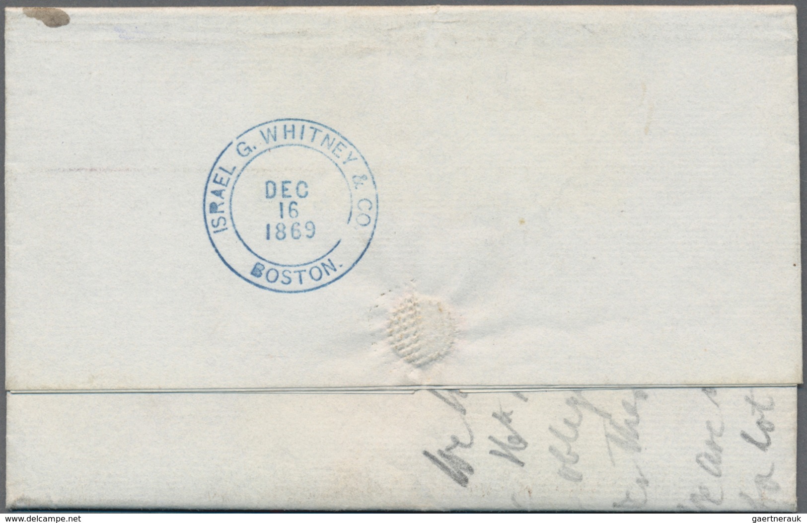 Japan - Incoming Mail: 1869, USA: Washington 10 C. Green Tied Crossroads To Entire Folded Letter Ndo - Sonstige & Ohne Zuordnung