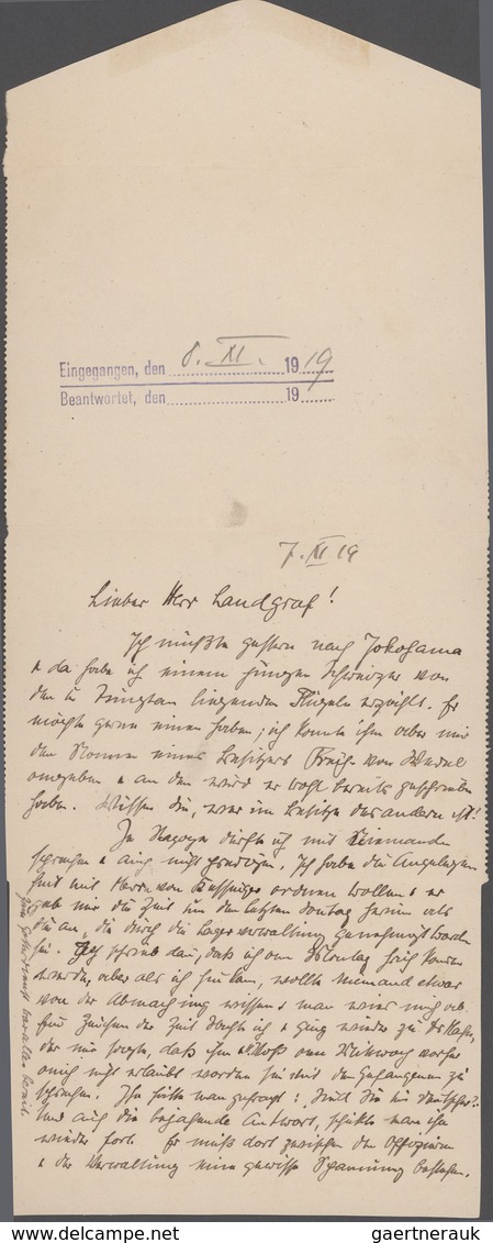 Lagerpost Tsingtau: 1916/19, letter cards (4), stationery and ppc all sent by swiss priest Jacob Hun