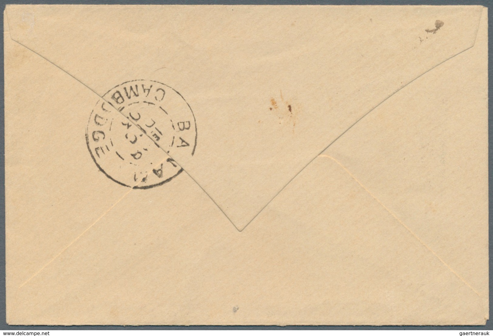 Kambodscha: 1903. French Indo-China Postal Stationery Envelope 5c Yellow- Green Cancelled By Soairie - Kambodscha