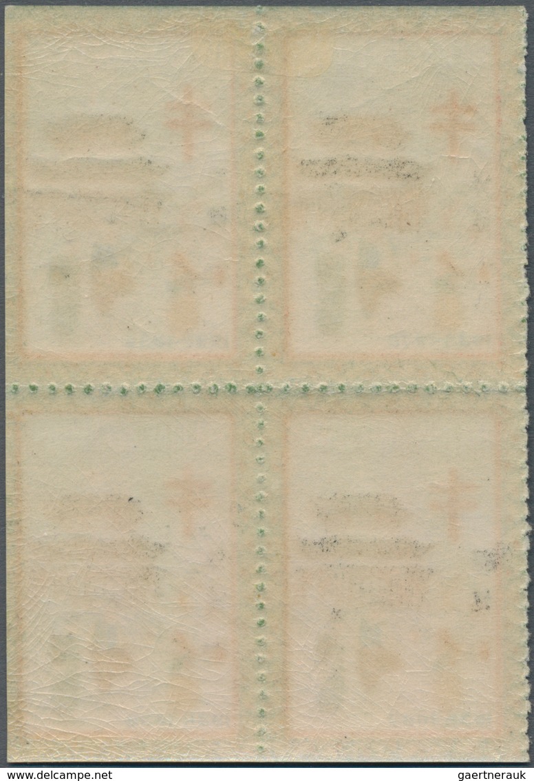 Korea: 1934/40, TBC-seals by Dr. Hall of Haeju, a run of six years, 1934 in a left margin pane of 10