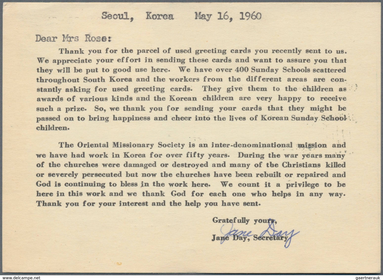 Korea-Süd: 1957, UPU 30 W. Double Card, Question Part, Uprated 10 W. Canc. "SEOUL 17 MAY 1960" To Pi - Korea (Süd-)