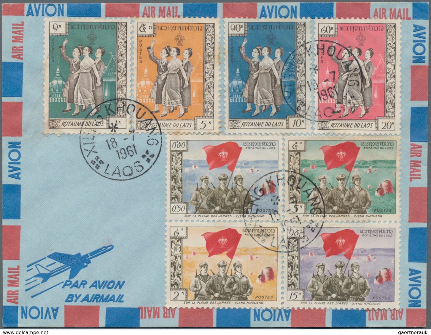 Laos - Pathet-Lao-Ausgaben: 1961, "Soldiers With Flag" And "Dancers", Two Sets (few Slightly Toned P - Laos