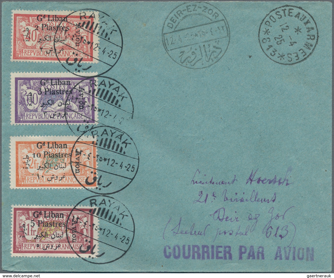 Libanon: 1924, July, Airmails, Complete Set Of Four Values On Philatelic Cover, Clearly Postmarked " - Lebanon