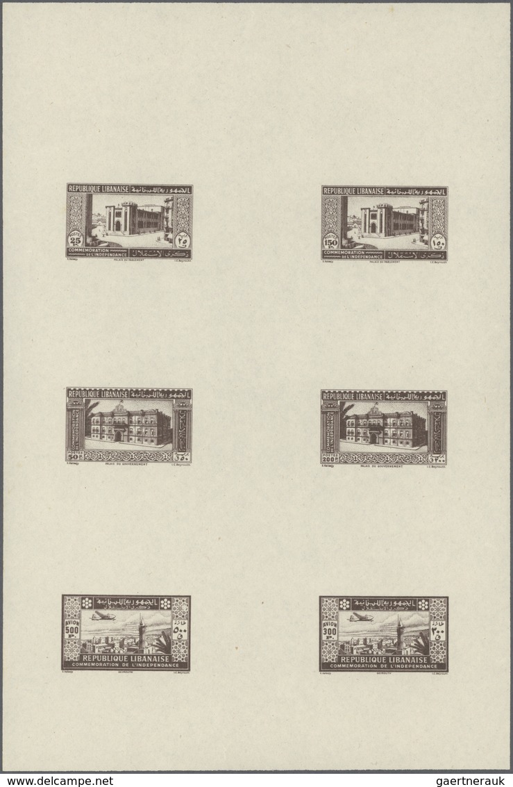 Libanon: 1943, 2nd Anniversary Of Independence, Combined Proof Sheet In Deep Brown On Gummed Paper, - Lebanon