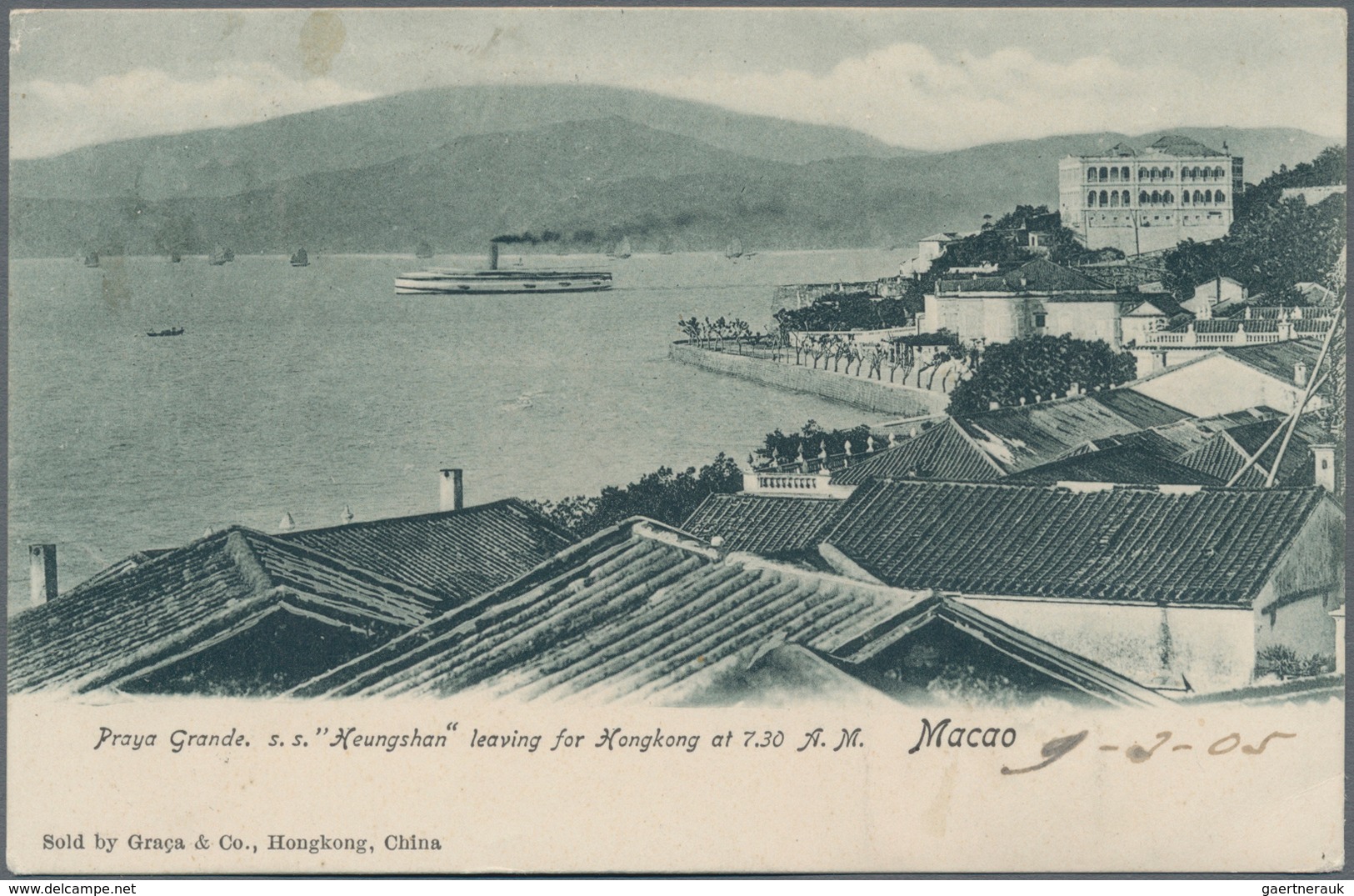 Macau: 1898/1903, Carlos 1/2 A. Grey (4, Two Pairs) W. 3 A. Slate Violet Canc. "MACAU 9 III 05" To P - Sonstige & Ohne Zuordnung