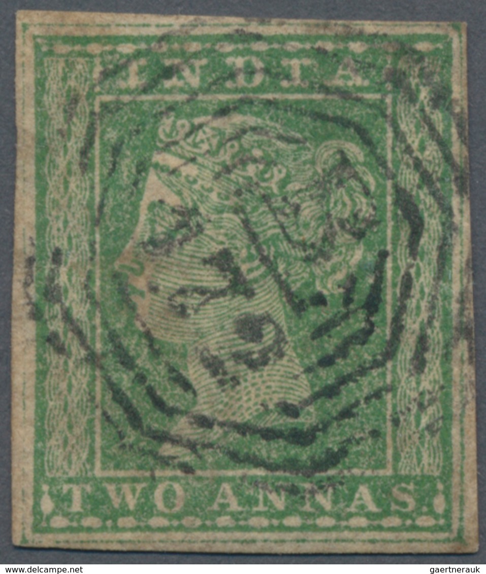 Malaiische Staaten - Straits Settlements: 1854 India QV 2a. Green, Imperf, Part Sheet Wmk, With Almo - Straits Settlements