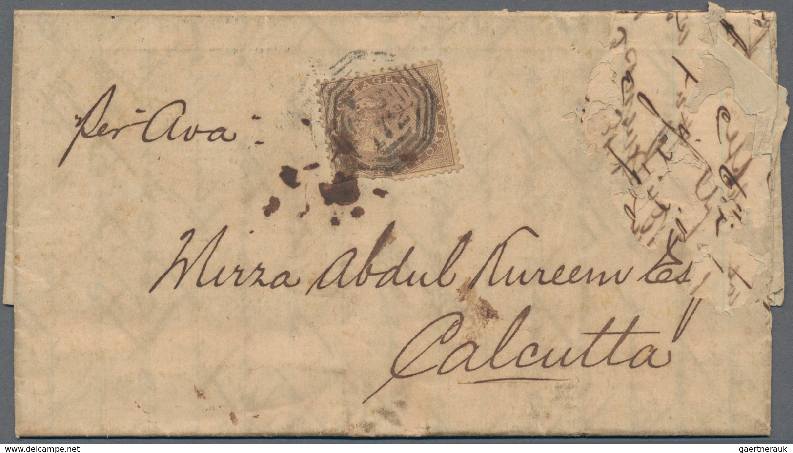 Malaiische Staaten - Straits Settlements: 1854-58 India Used Singapore: 1854 Typographed 2a. Green C - Straits Settlements