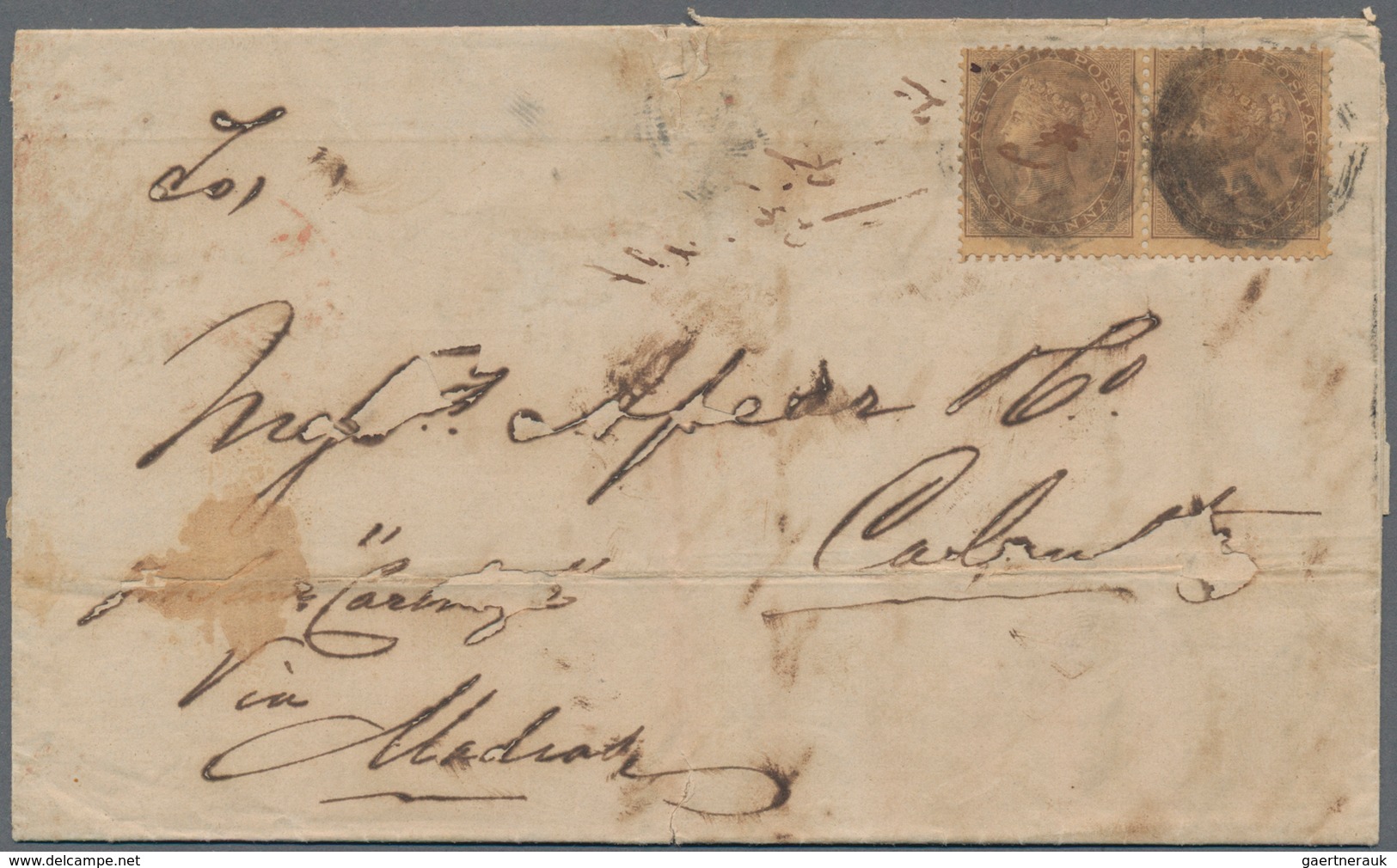 Malaiische Staaten - Straits Settlements: 1854-58 India Used Singapore: 1854 Typographed 2a. Green C - Straits Settlements