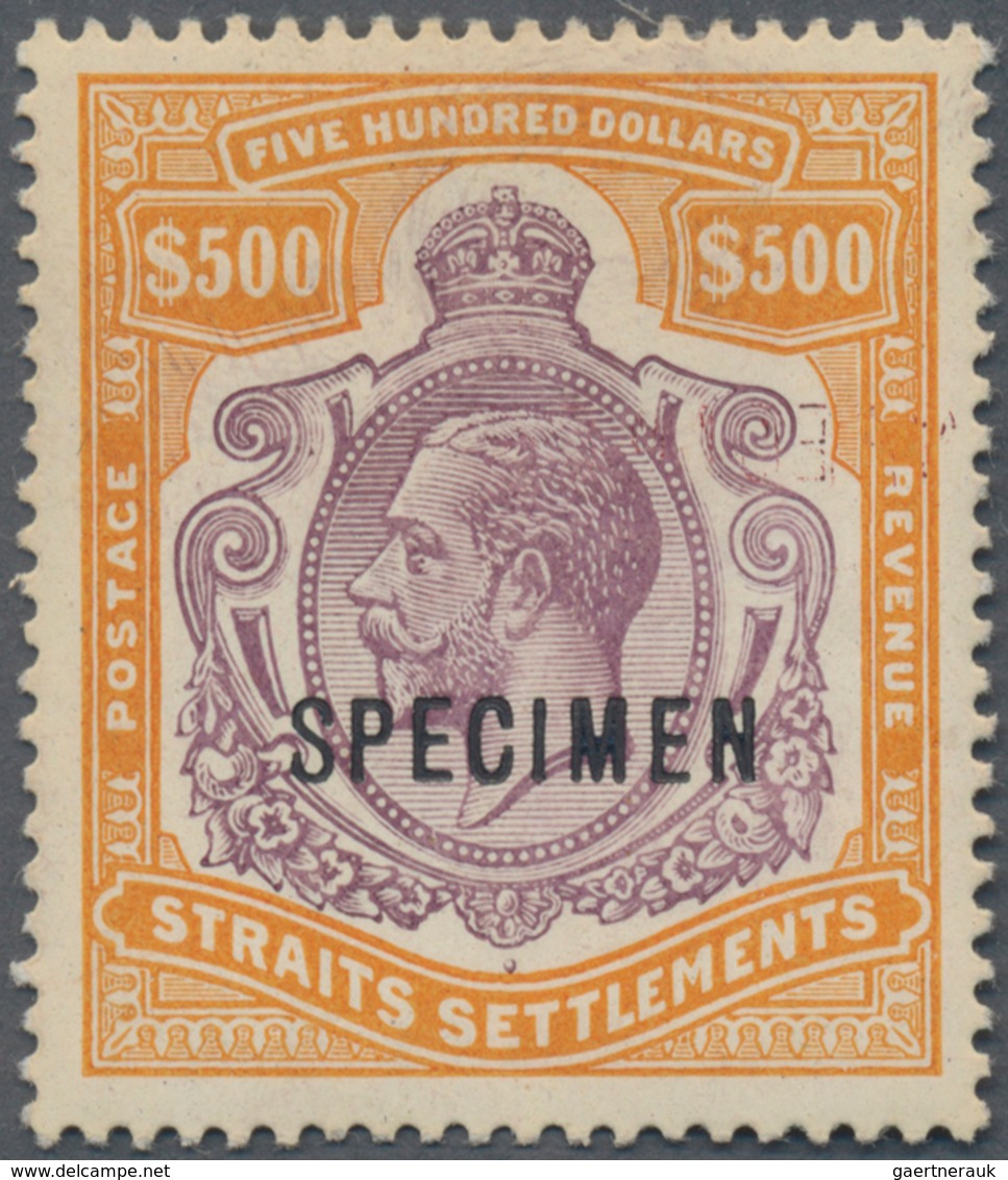 Malaiische Staaten - Straits Settlements: 1912 KGV. $500 Purple & Orange. Wmk Mult Crown CA, Overpri - Straits Settlements