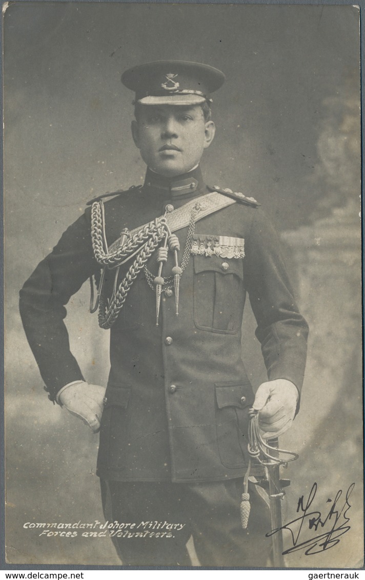 Malaiische Staaten - Johor: 1907 Picture Postcard (Commandant Johore Military Forces And Volonteers, - Johore