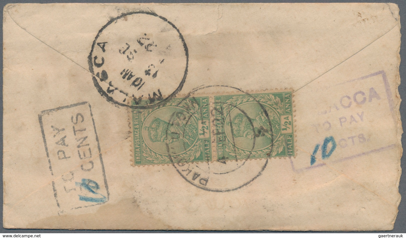 Malaiische Staaten - Malakka: 1922 "MALACCA/TO PAY/8 CTS." Postage Due H/s In Violet (Proud UP11) Wi - Malacca