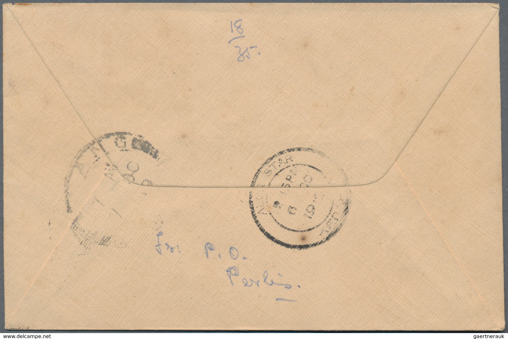 Malaiische Staaten - Perlis: 1919 Cover From Perlis To Penang Franked By Straits KGV. 1c. And 4c. In - Perlis