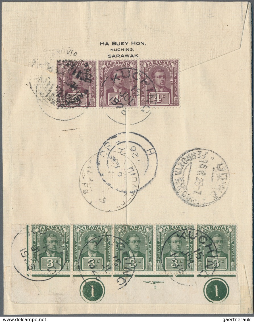 Malaiische Staaten - Sarawak: 1926 Registered Cover From Kuching To Budapest, Hungary Via Italy, Fra - Other & Unclassified