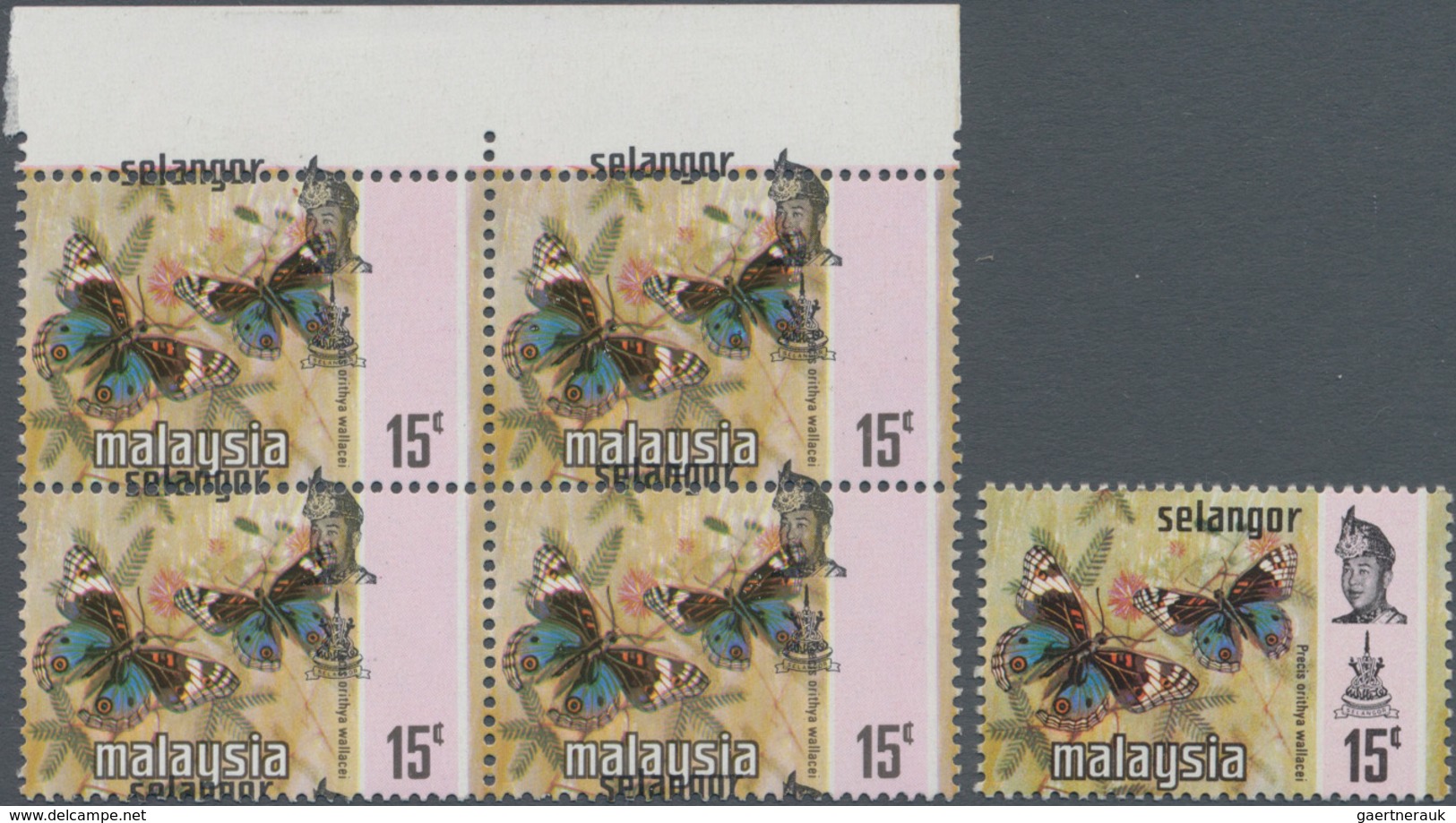 Malaiische Staaten - Selangor: 1971, Butterfly Definitive 15c. 'Precis Orithya Wallacei' With Shifte - Selangor