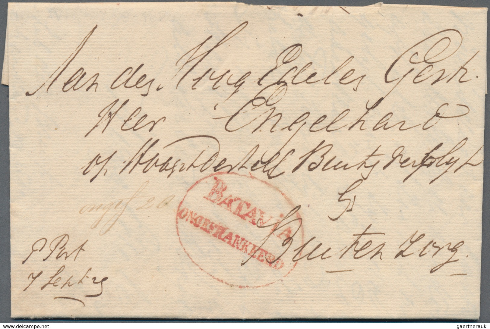 Niederländisch-Indien: 1821/1858, Group Of 3 Entire Letters From Batavia, Comprising Red Oval "BATAV - Netherlands Indies