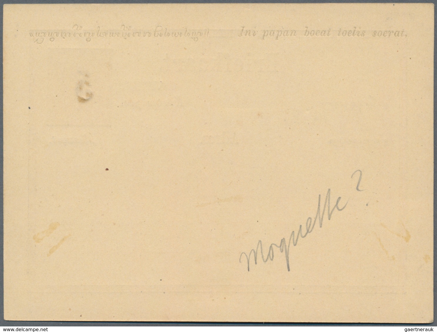 Niederländisch-Indien: 1879 (ca.), Bold Black "5" Surcharge On Card Willem 12 1/2 C. Grey, Probably - Netherlands Indies