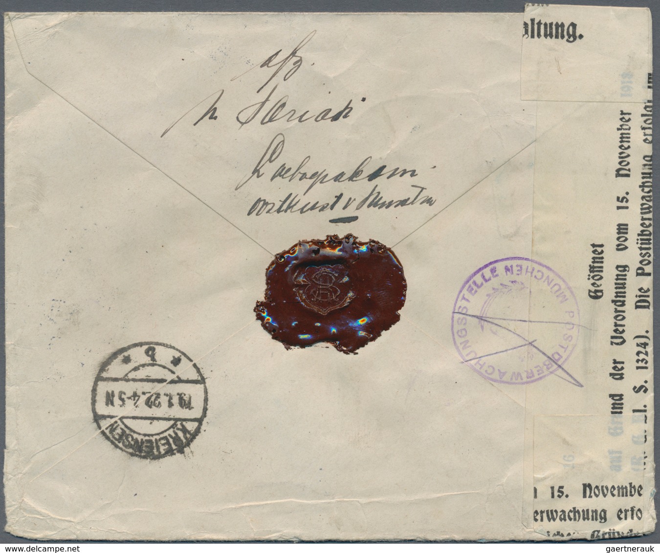 Niederländisch-Indien: 1921, Stationery Envelope 12 1/2 C. Uprated 2 1/2 C., 5 C. And 10 C. Tied "LO - Netherlands Indies
