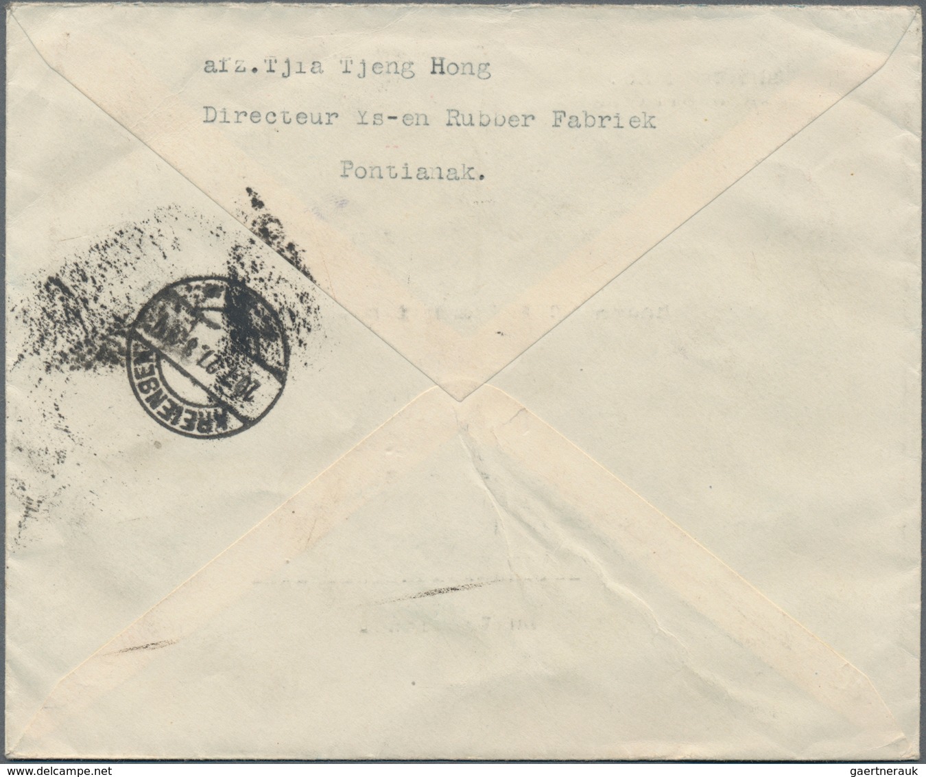 Niederländisch-Indien: 1923, Two Stationery Envelopes: Octagon 20 C Blue Uprated 20 C. Sent Register - Netherlands Indies