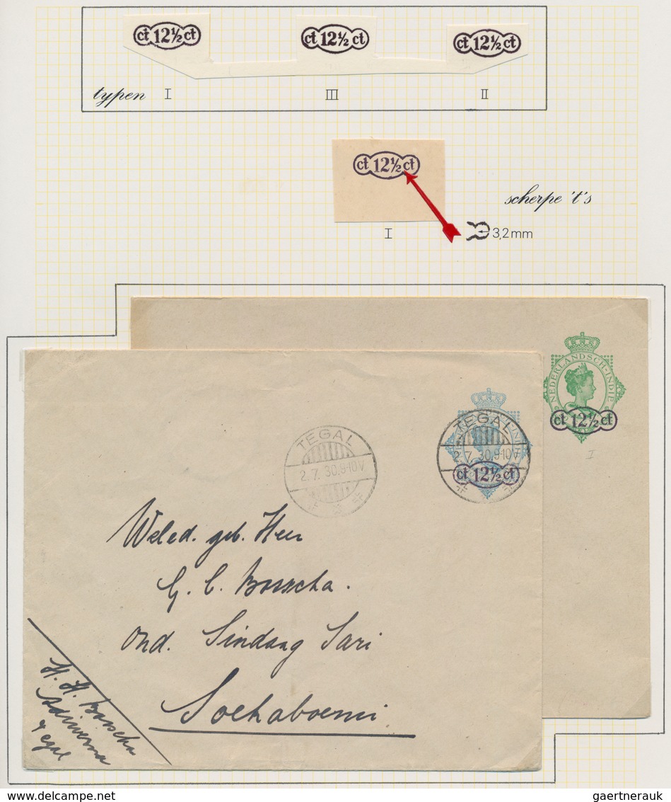Niederländisch-Indien: 1930 (ca.), Envelopes 12 1/2 Ct./20 Ct. Green With Surcharge Type I Unused Mi - Niederländisch-Indien