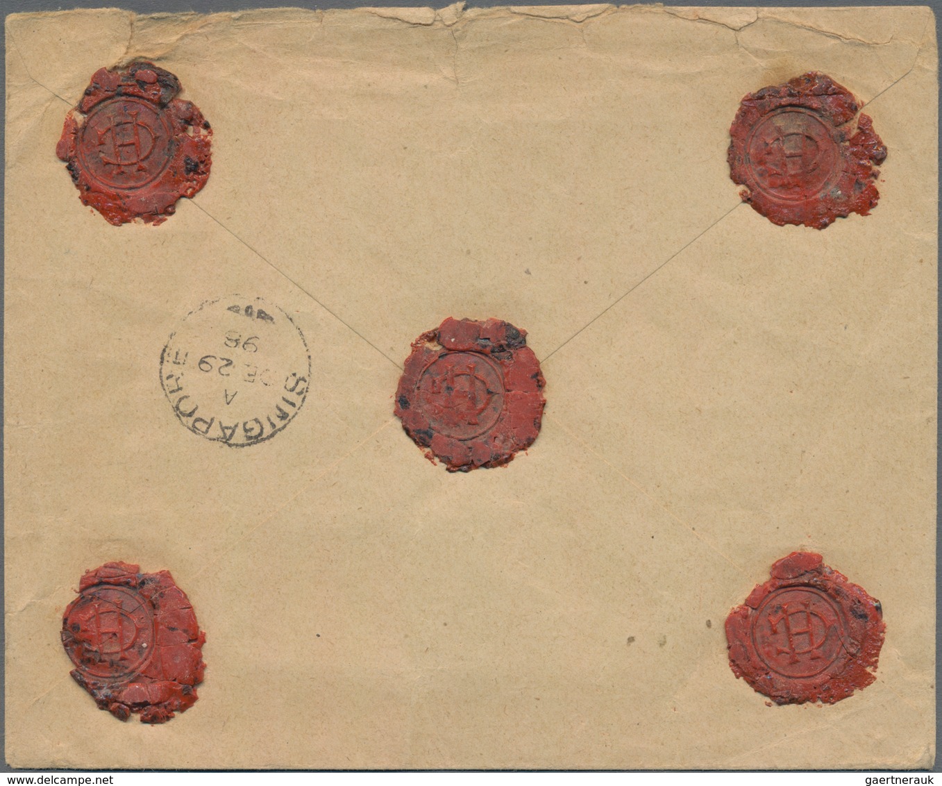 Philippinen: 1898, USA 1 C., 2 C. (6, Two Strips-3) Canc. Mute With Red "Mil.Sta. No. 1, Philipine I - Philippines