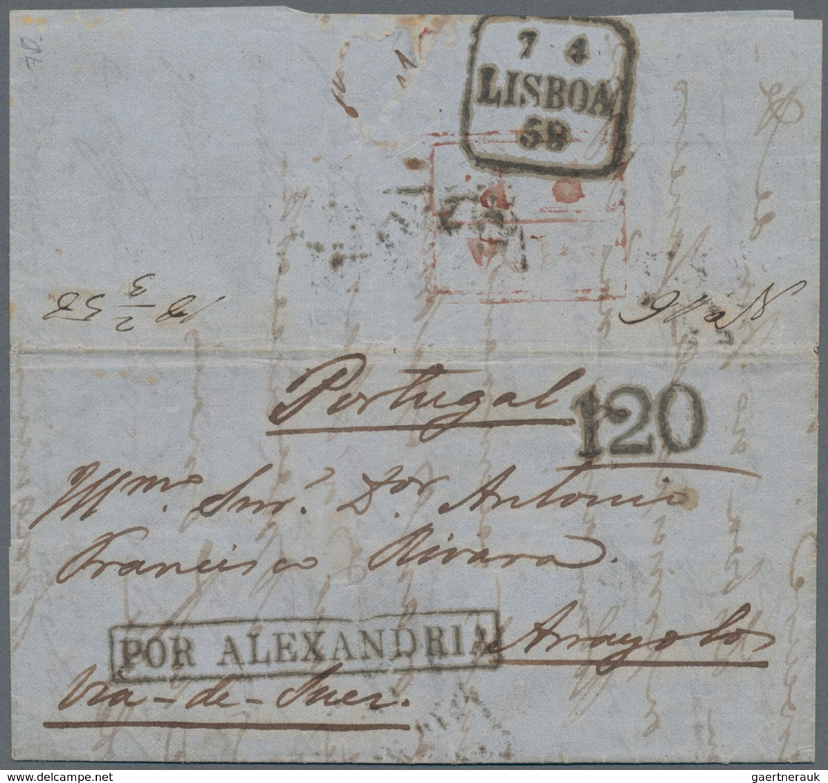 Portugiesisch-Indien: 1858, Large Part Of Folded Letter With Goa Dateline "Pangim, 2 De Marco De 185 - Portugees-Indië