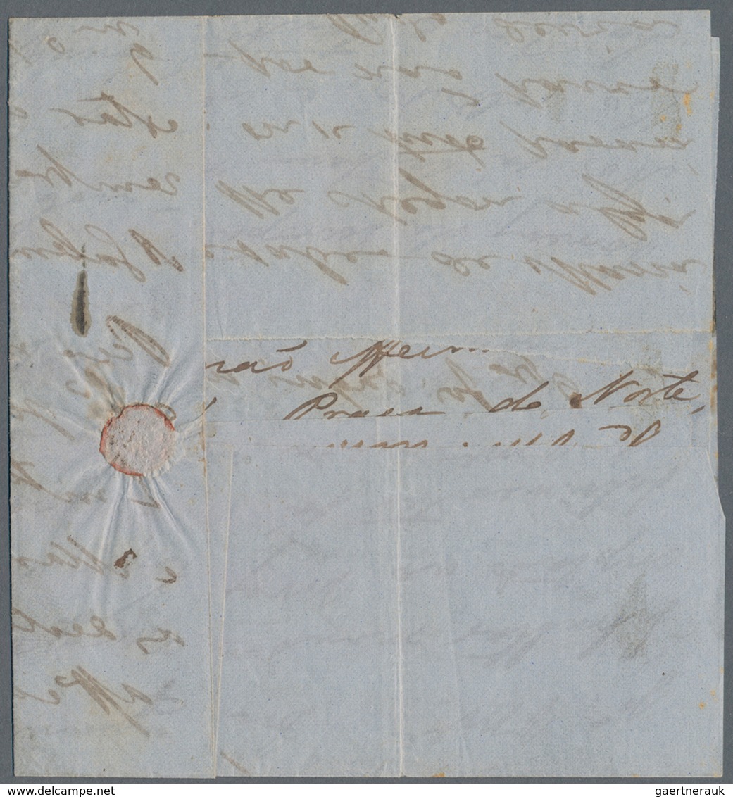 Portugiesisch-Indien: 1858, Large Part Of Folded Letter With Goa Dateline "Pangim, 2 De Marco De 185 - Portuguese India