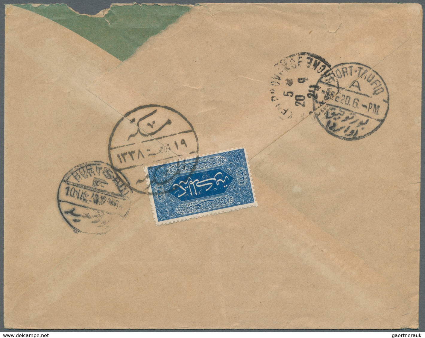 Saudi-Arabien - Hedschas: 1920. Envelope (faults/flap Partly Missing) Addressed To France Bearing Yv - Saudi Arabia