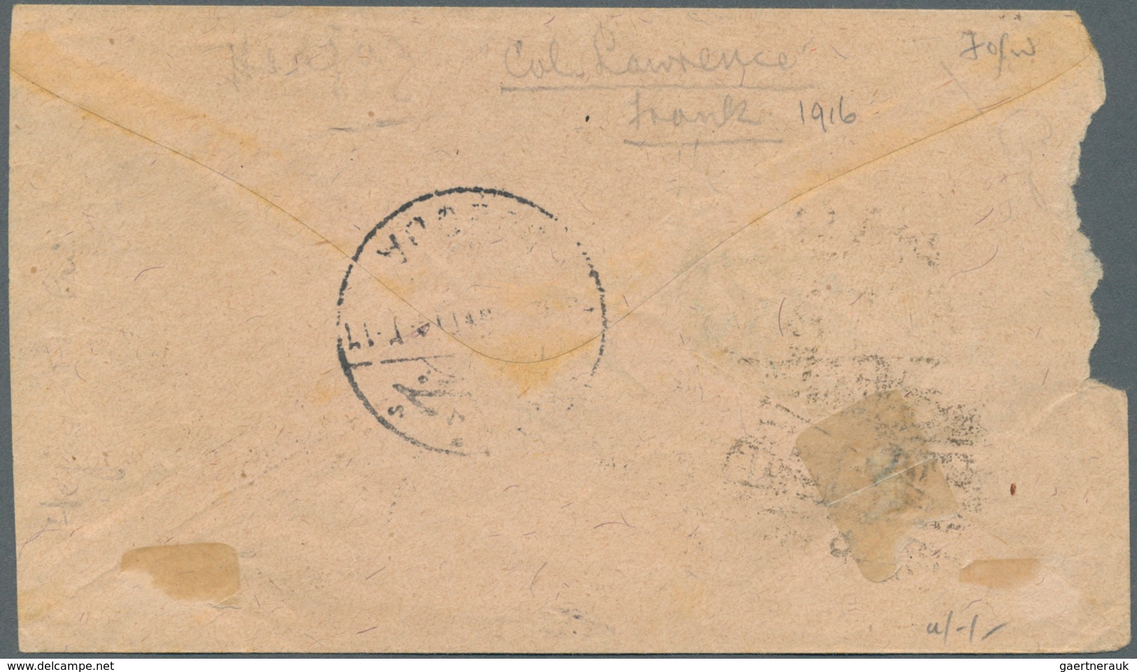 Saudi-Arabien - Stempel: 1916, Stampless Cover Tied By "MEKKE I MUKEREME - 2/12/16" Ds. (Uexkull Typ - Saudi-Arabien