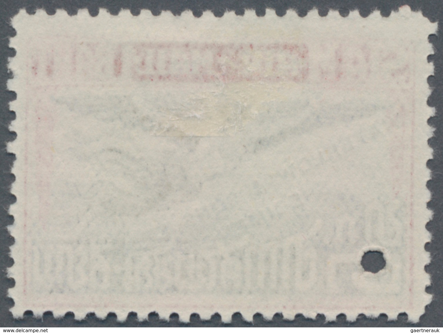 Thailand: 1925, Garuda Air Mail 1 B., Waterlow Specimen In Black/claret With Corner Punchhole, No Gu - Thailand