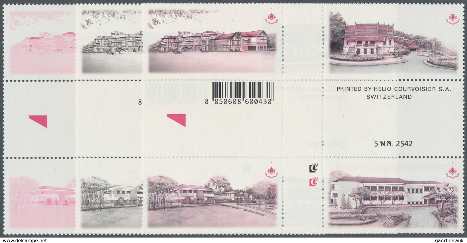 Thailand: 1999. Progressive Proof (9 Phases Inclusive Original) In Cross Gutter Pairs For Complete S - Thailand