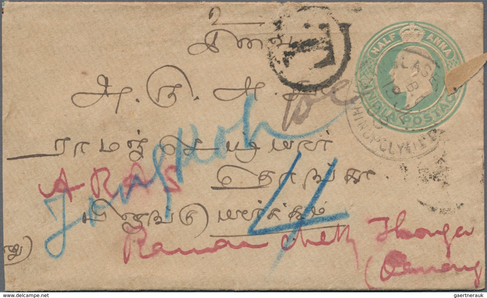 Thailand - Besonderheiten: 1909-1937 Four Stampless Covers And A Postal Stationery Inland Envelope K - Thailand