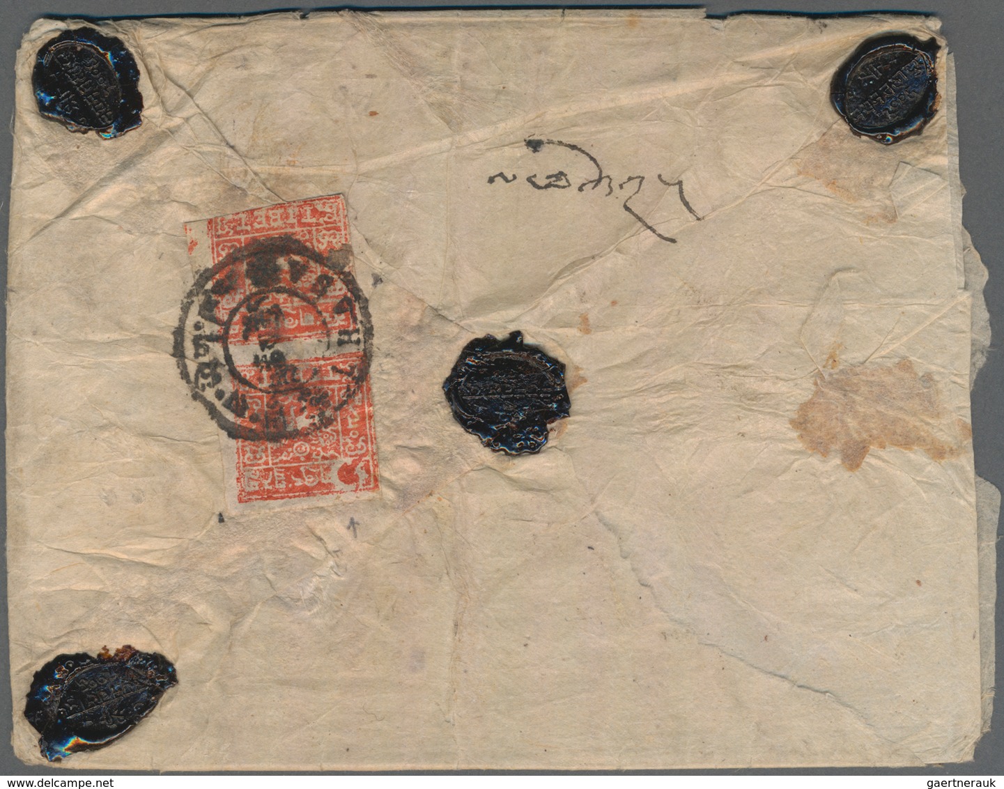 Tibet: 1941/47, 2 T. Reddish Carmine, A Vertical Pair Tied Bilingual "LHASA" To Reverse Of Registere - Asia (Other)