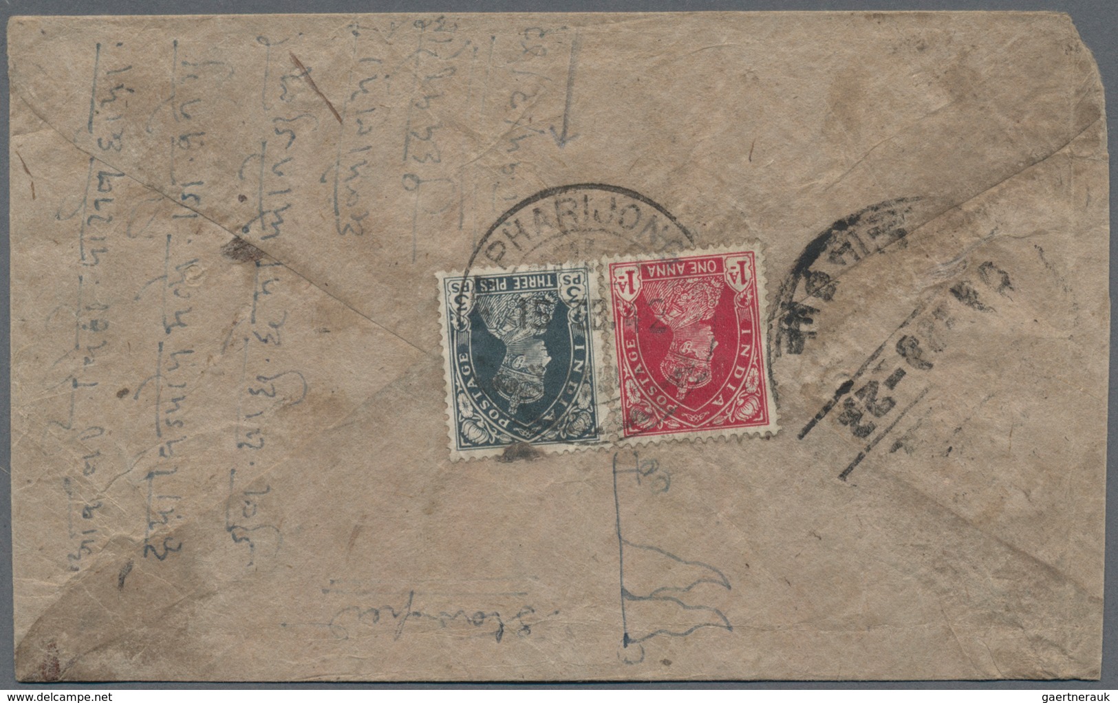 Tibet: 1942/47, India P.o. In Tibet, Three Covers To Nepal: 1 A., 3 P. Tied "PHARIJONG 15 FEB 42"; 1 - Sonstige - Asien