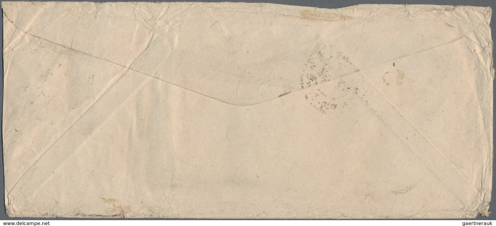 Tibet: 1947/57, 1 T. Reddish Orange Tied "GYANTSE" On Inbound Stationery Envelope USA 3 C. Uprated P - Asia (Other)