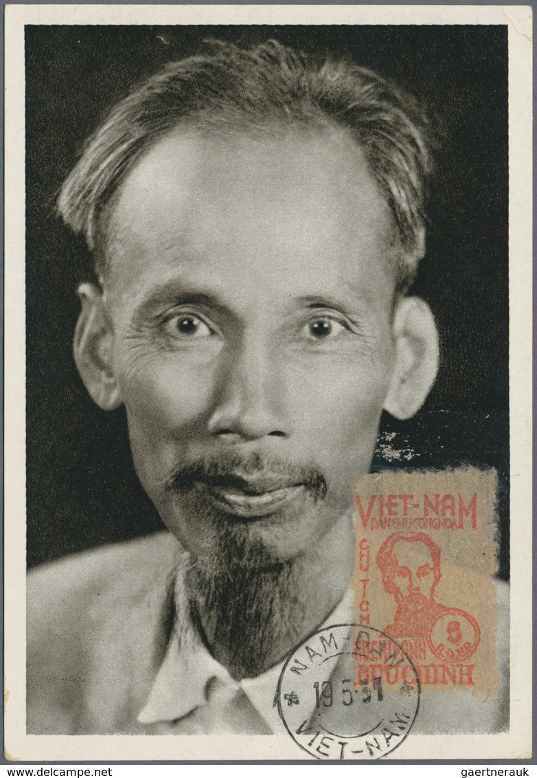 Vietnam-Nord (1945-1975): 1948/49, Maximum Card Bearing The President Ho Chi Minh Definives 5d Orang - Vietnam