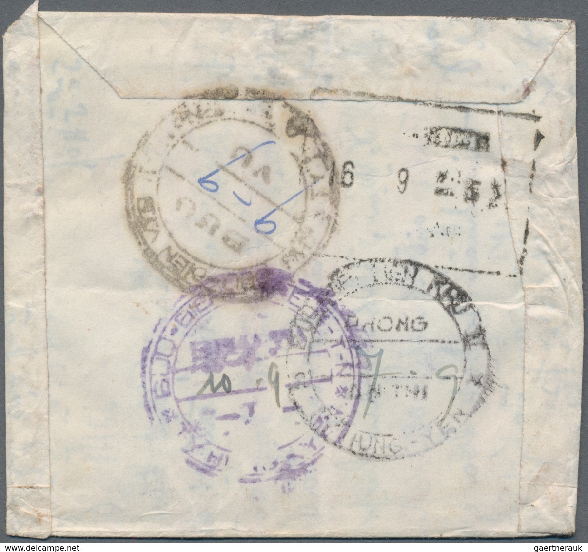 Vietnam-Nord (1945-1975): 1953, Registered Stampless Letter To The President, With Various Datestamp - Vietnam