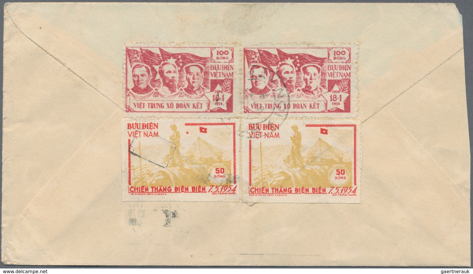 Vietnam-Nord (1945-1975): 1954/56, Cover Addressed To Canton, China, Bearing Friendship Month Betwee - Vietnam