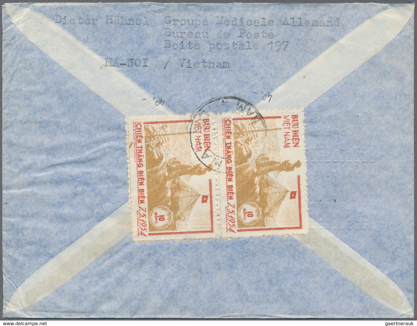 Vietnam-Nord (1945-1975): 1954/56, Airmail Cover Addressed To Karl-Marx-Stadt, East Germany, Bearing - Vietnam