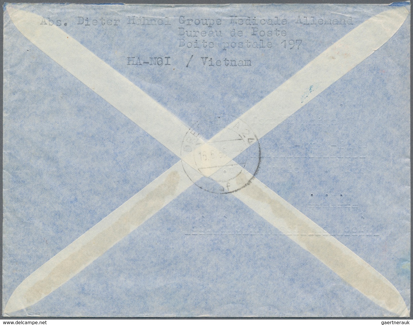 Vietnam-Nord (1945-1975): 1955/56, Airmail Cover Addressed To Karl-Marx-Stadt, East Germany, Bearing - Vietnam