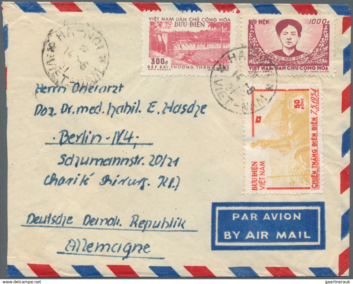 Vietnam-Nord (1945-1975): 1956, Mac-Thi-Buoi 1000 D Rose/lilac, Embankment-dam 300 D Perf. 11½ And D - Vietnam